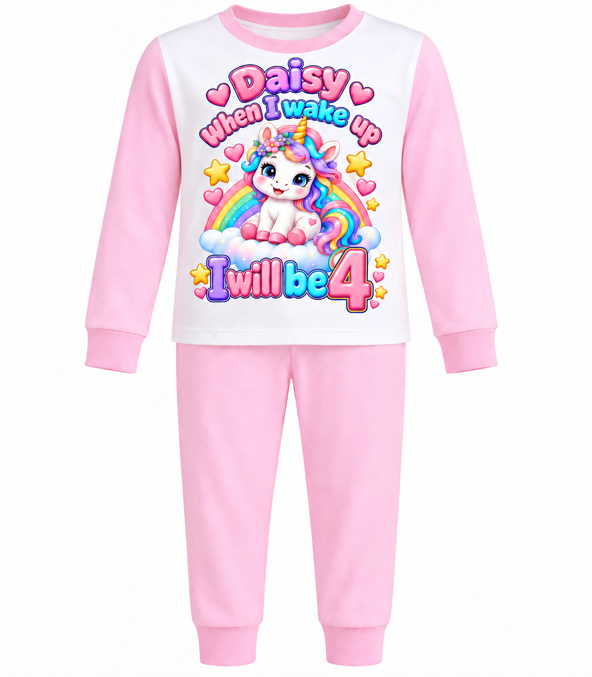 Personalised Girls Birthday Unicorn Pyjamas – When I Wake Up I Will Be 2–7