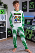 Personalised Minecraft Boys Pyjamas – Custom Name Kids PJs Ages 1–13